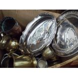 Plated entree dish, tray, tankards,