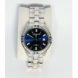 Ingersoll Gems stainless steel cz and sapphire bezel wristwatch with blue dial,