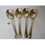 Four silver rat tail pattern table spoons, 9.