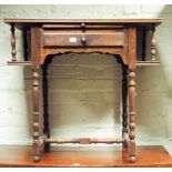 Oak side table fitted side shelves