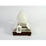 Art Deco silver novelty battery operated night light modelled as a flame with glass shade with