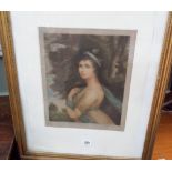 Portrait print of Lady Langham by J Hoppner RA, signed in pencil Clifford R James the engraver,