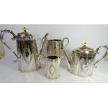 A Victorian four piece, silver plated,