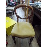 Three matching Victorian mahogany balloon backed dining chairs