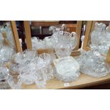 Part dressing table set, cut glass water jug, decanter,