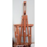 Two adjustable wooden artist easel