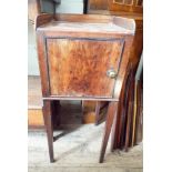 A Georgian style mahogany tray topped bedside cupboard