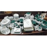 A large quantity of Denby green wheat patterned dinner,