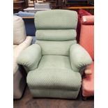 A reclining Easy Chair in pale green covering