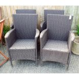 Four Textaline garden elbow chairs