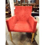 A small Easy Chair in bright red material