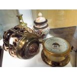 A brass ship barometer, Chinese jar,