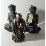 Three various resin Buddha ornaments