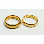 Two 22 ct gold wedding rings 13 grams