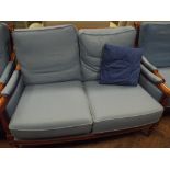 A Wesley Barrell mahogany framed two seater settee,