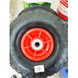 Two new pneumatic sack truck wheels