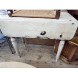 A Victorian deal top Pembroke style kitchen table 3' wide