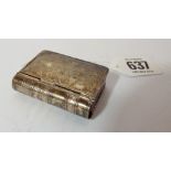 Hallmarked silver novelty vesta case, modelled as a book,