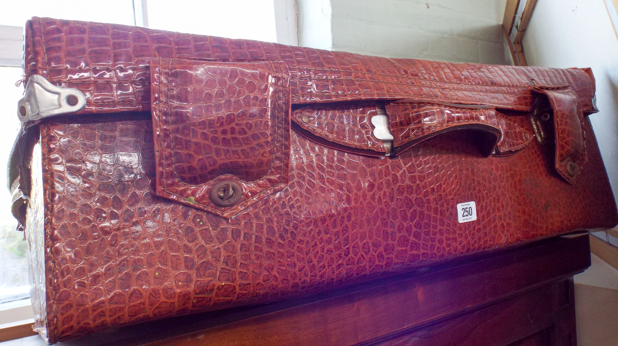 A Crocodile skin style suitcase