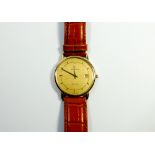 Gents vintage Garrard quartz wristwatch, in 9ct yellow gold case,