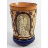 A Doulton beaker decorated with various scenes of hunting from the British Isles,