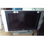 A Phillips 26" LCD digital television with Freeview etc in a silver and black case