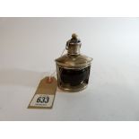 A Late Victorian novelty spirit lighter in the form of a ship's "port" lamp with a convex,