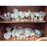 Assorted wine glasses, fruit bowls,