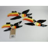 A set of thee Carlton ware flying toucan Guinness wall plaques