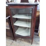 Stained mahogany bow front glazed display cabinet,