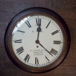 A Great Western railway wall clock with fusee movement by 'R Jones and Company London',