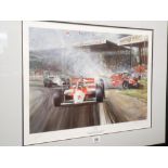 Alan Fearnley Limited Edition print Motor Car Racing interest 'Wattie' signed by the artist in