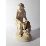 A parian figurine of a water carrier and a Beswick Beatrix Potter Mrs Rabbit figurine with gold