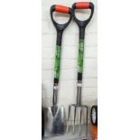 A new heavy duty stainless steel border spade and border fork