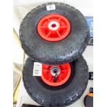 Two new Numatic sack truck wheels with tyres