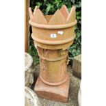 A large terracotta old crown shaped chimney pot (some damage)