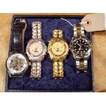 Four gent's replica wrist watches to include Rotory,