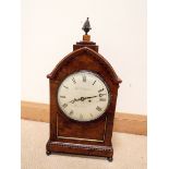 A Georgian bracket clock circa 1800 by George Haynes London in Gothic style mahogany case with