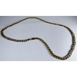 9ct yellow gold flattened curb link chain necklace, 11.