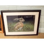 Joel Kirk original pastel depicting a hare,