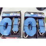 Two new heavy duty ratchet straps 50mm wide by 8m long