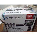 A compact security system, including cameras,