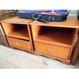 A pair of Stag mahogany bedside cabinets,