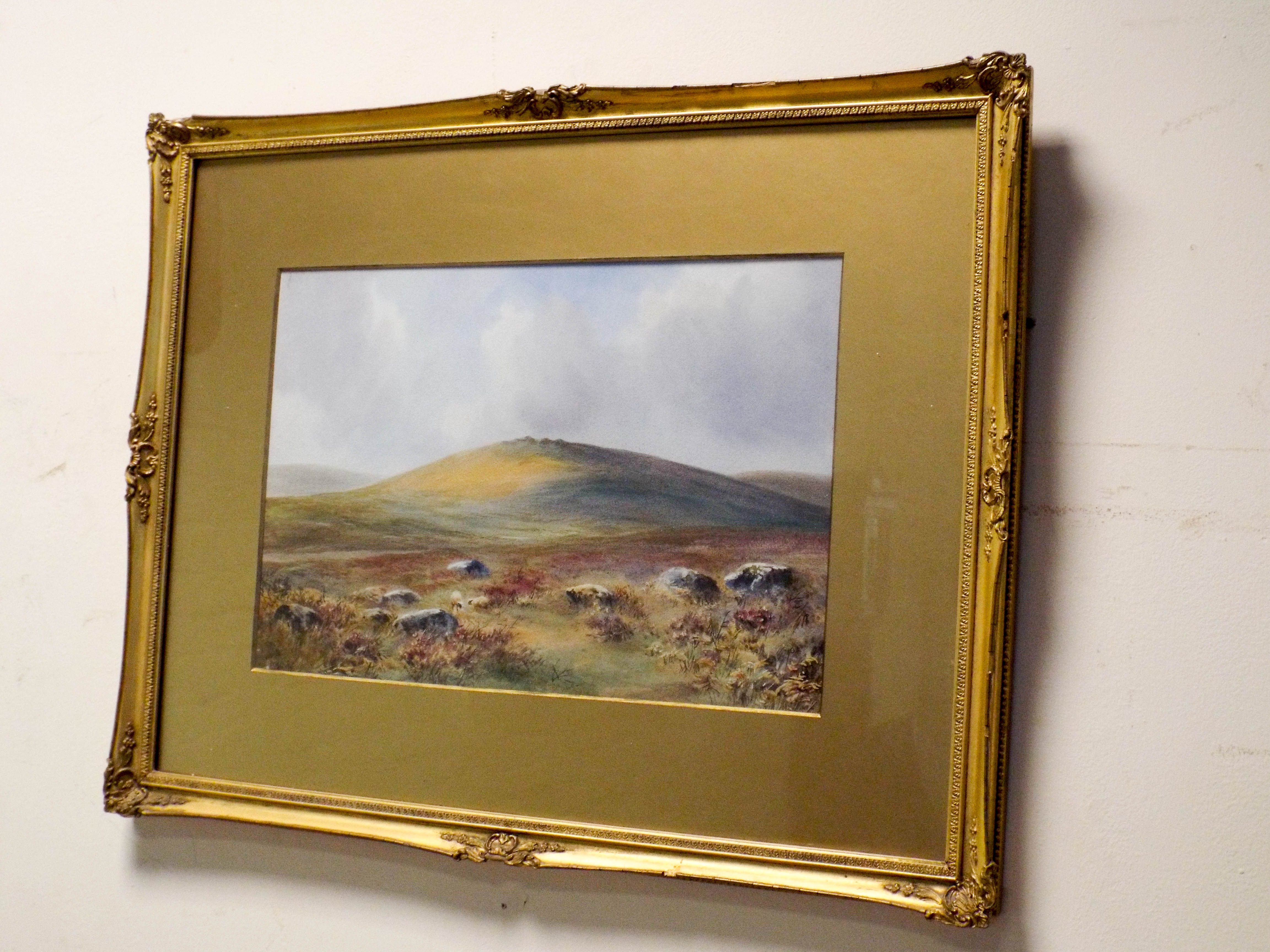 Harland, late Victorian watercolours of coast near Bude Cornwall and a Dartmoor scene, both signed,