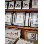 A collection of framed military prints,