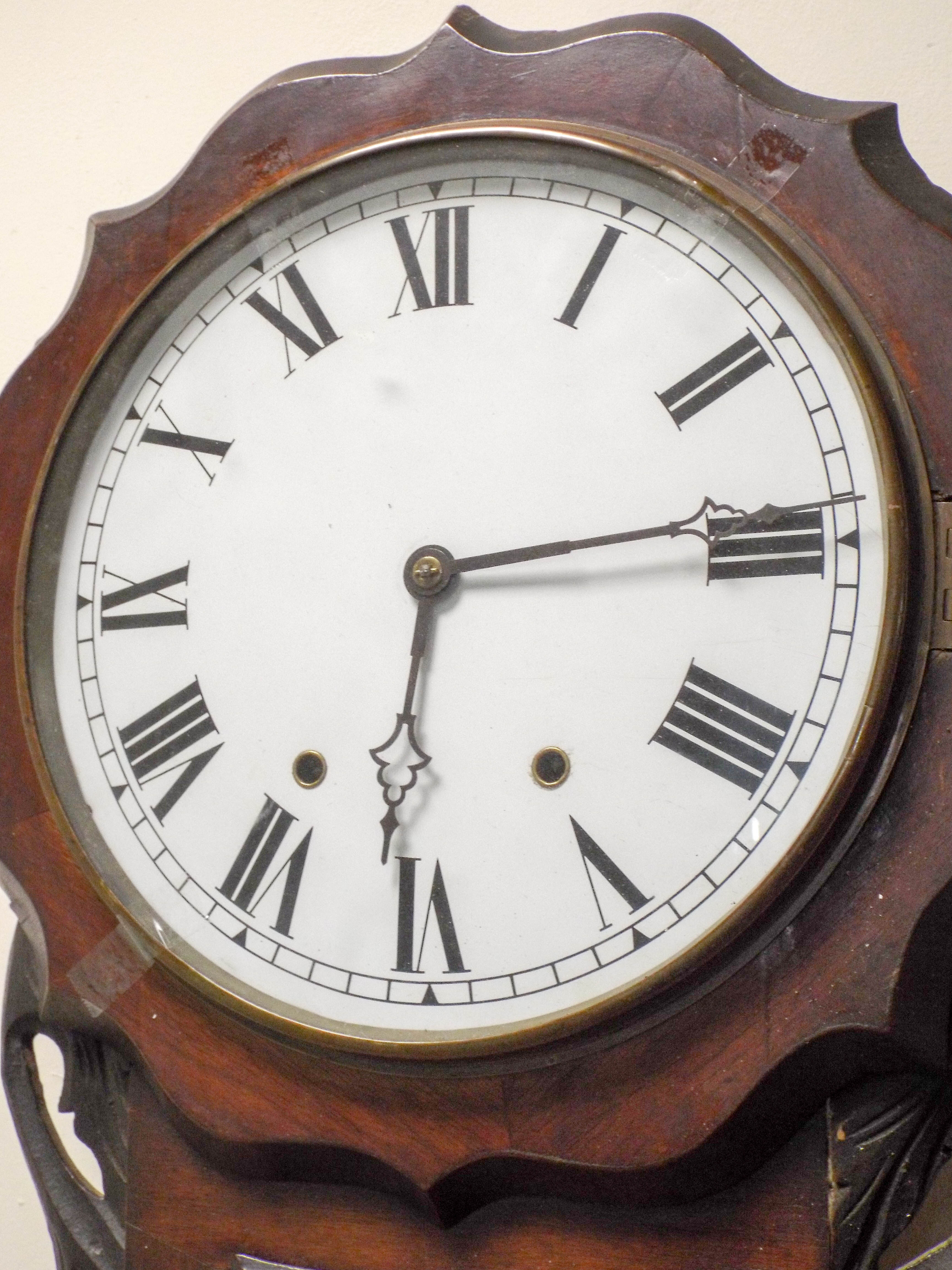 Victorian mahogany drop dial wall clock with striking movement - Bild 2 aus 2