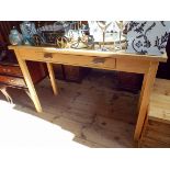 A nearly new light oak console, hall or dressing table,