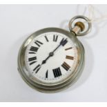 A Victorian open faced pocket watch with Roman numerals,