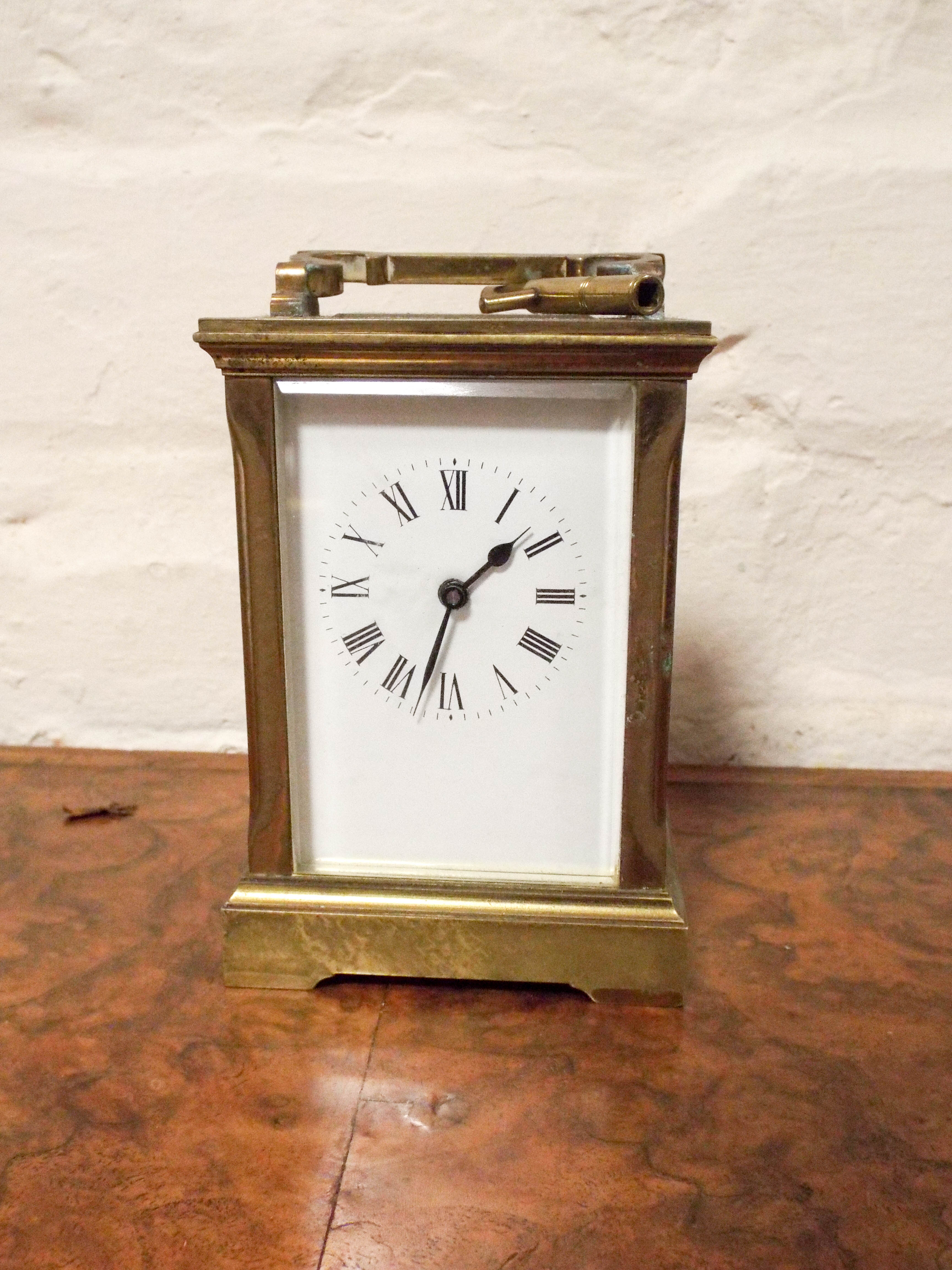 A gilt brass carriage clock,