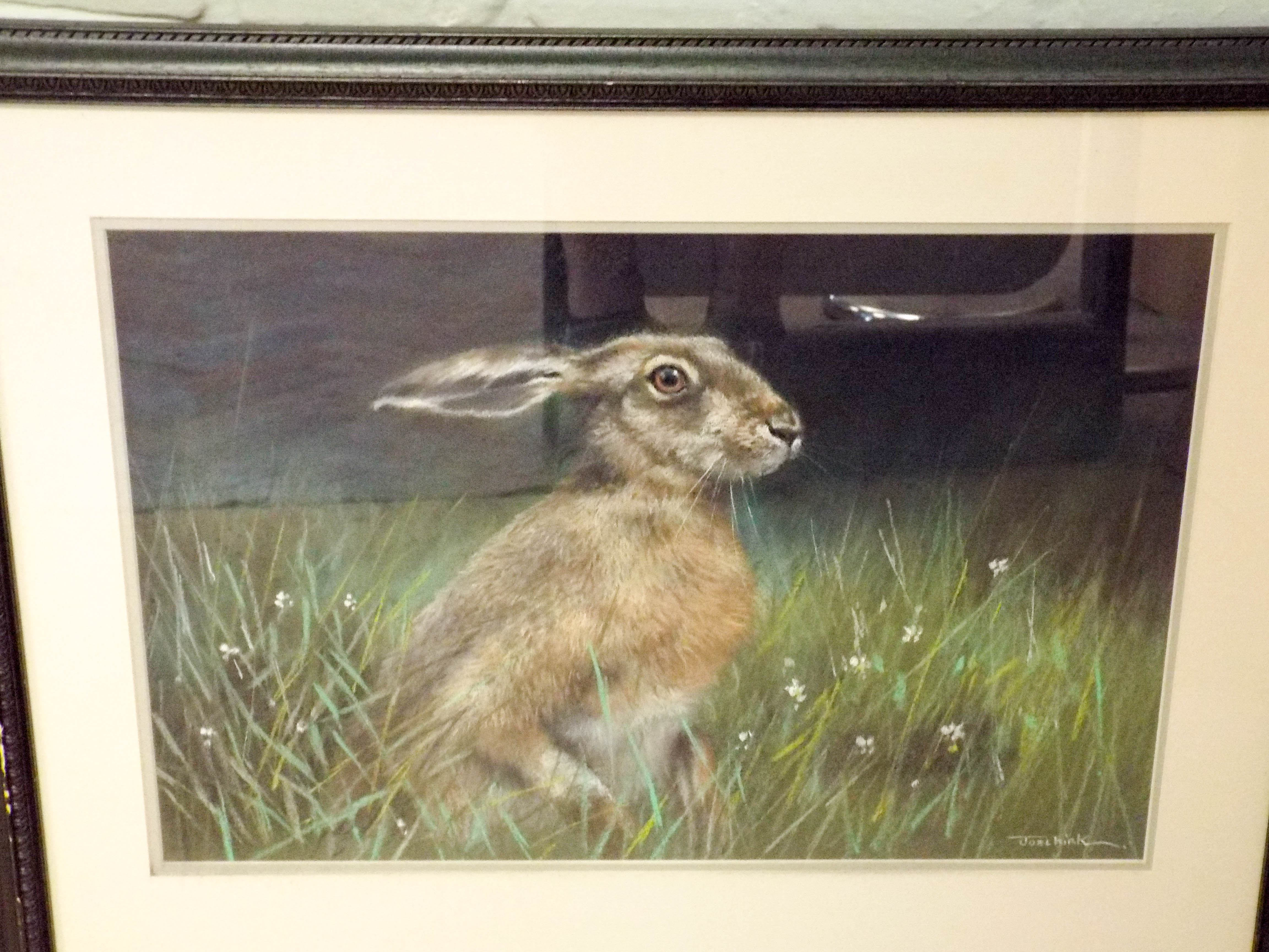 Joel Kirk original pastel depicting a hare, - Image 2 of 3